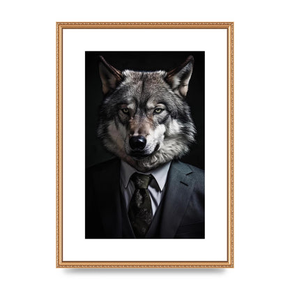 Suave Wolf in Business Attire Posing for Portrait
