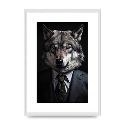 Suave Wolf in Business Attire Posing for Portrait