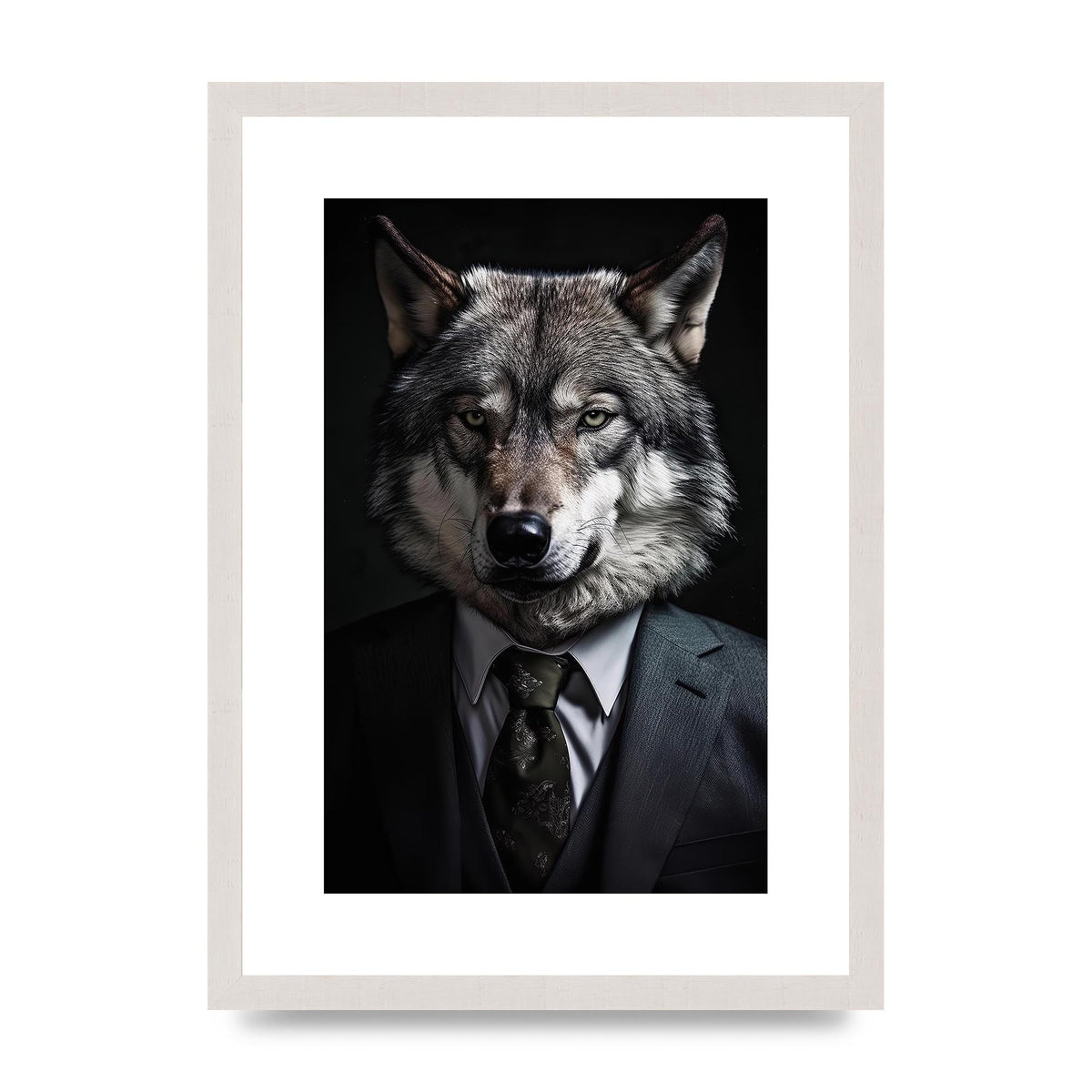 Suave Wolf in Business Attire Posing for Portrait
