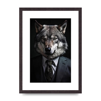 Suave Wolf in Business Attire Posing for Portrait