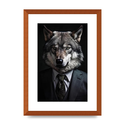 Suave Wolf in Business Attire Posing for Portrait