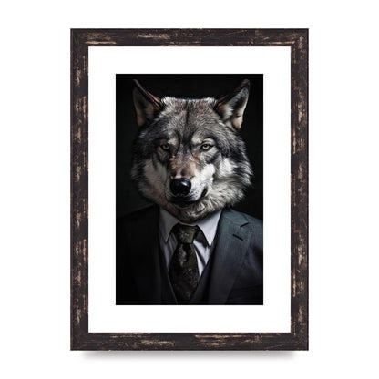 Suave Wolf in Business Attire Posing for Portrait