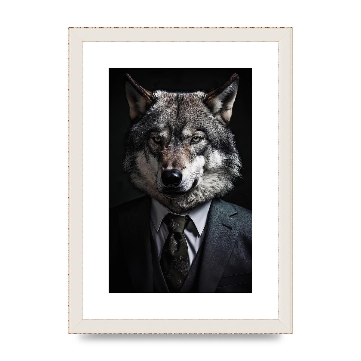Suave Wolf in Business Attire Posing for Portrait