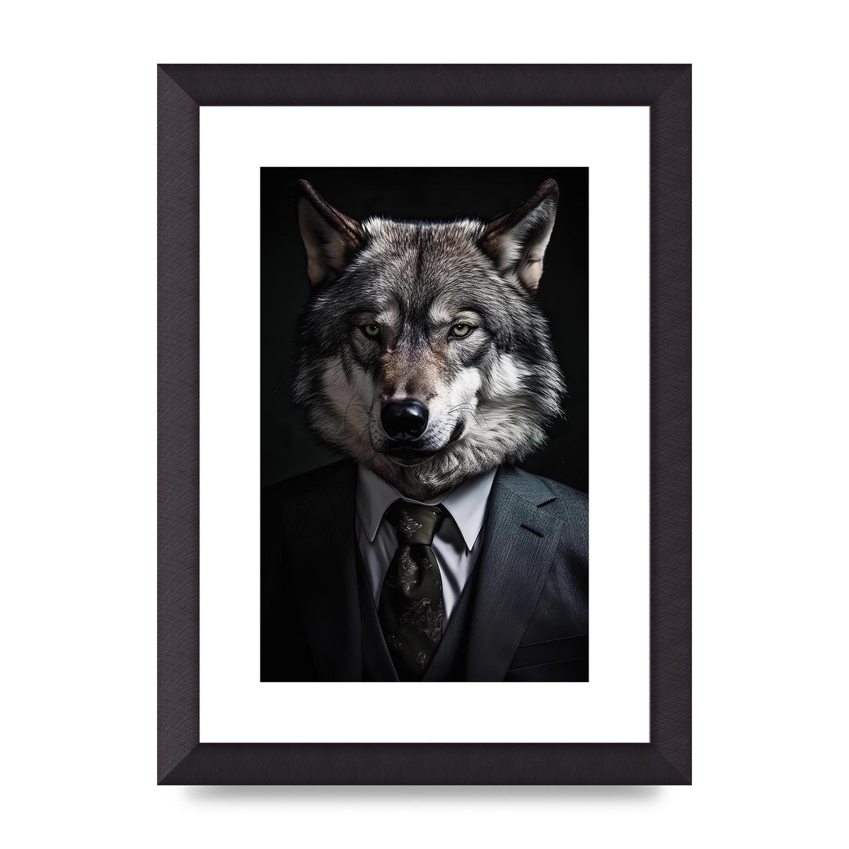 Suave Wolf in Business Attire Posing for Portrait
