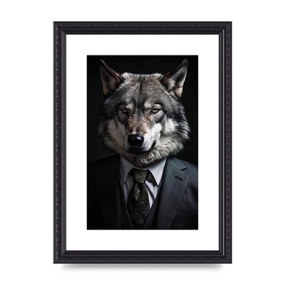 Suave Wolf in Business Attire Posing for Portrait