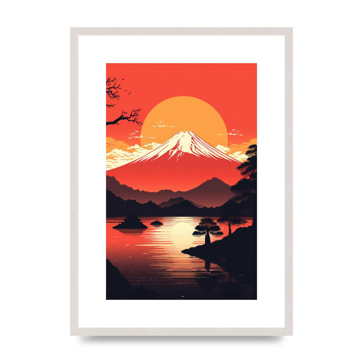Stark Silhouettes of Mt Fuji at Sunset