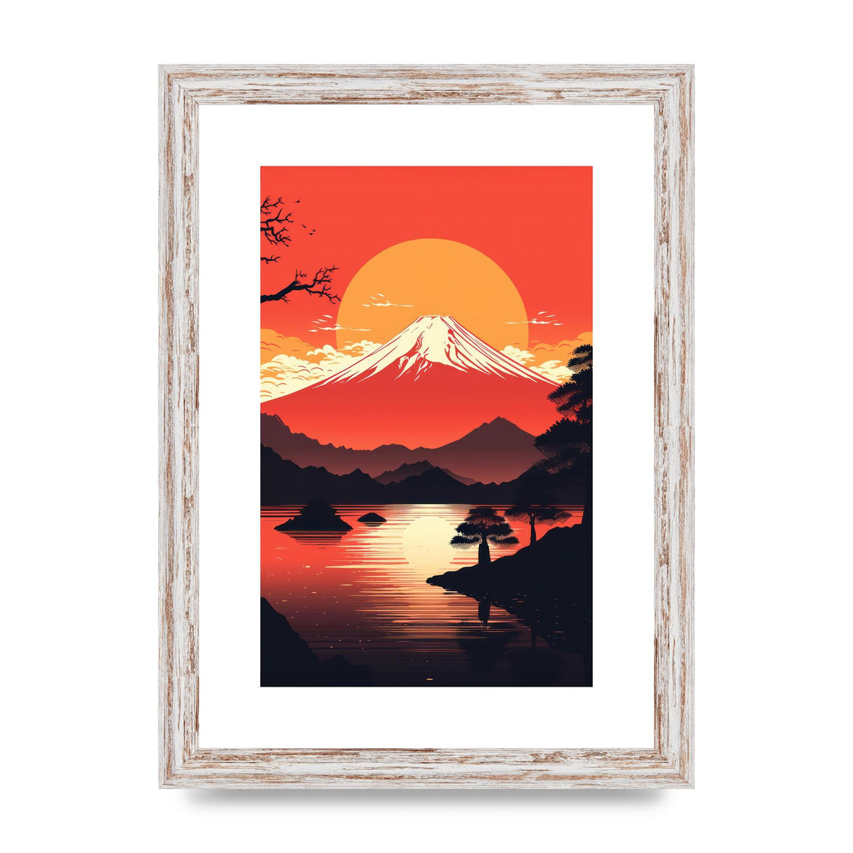 Stark Silhouettes of Mt Fuji at Sunset