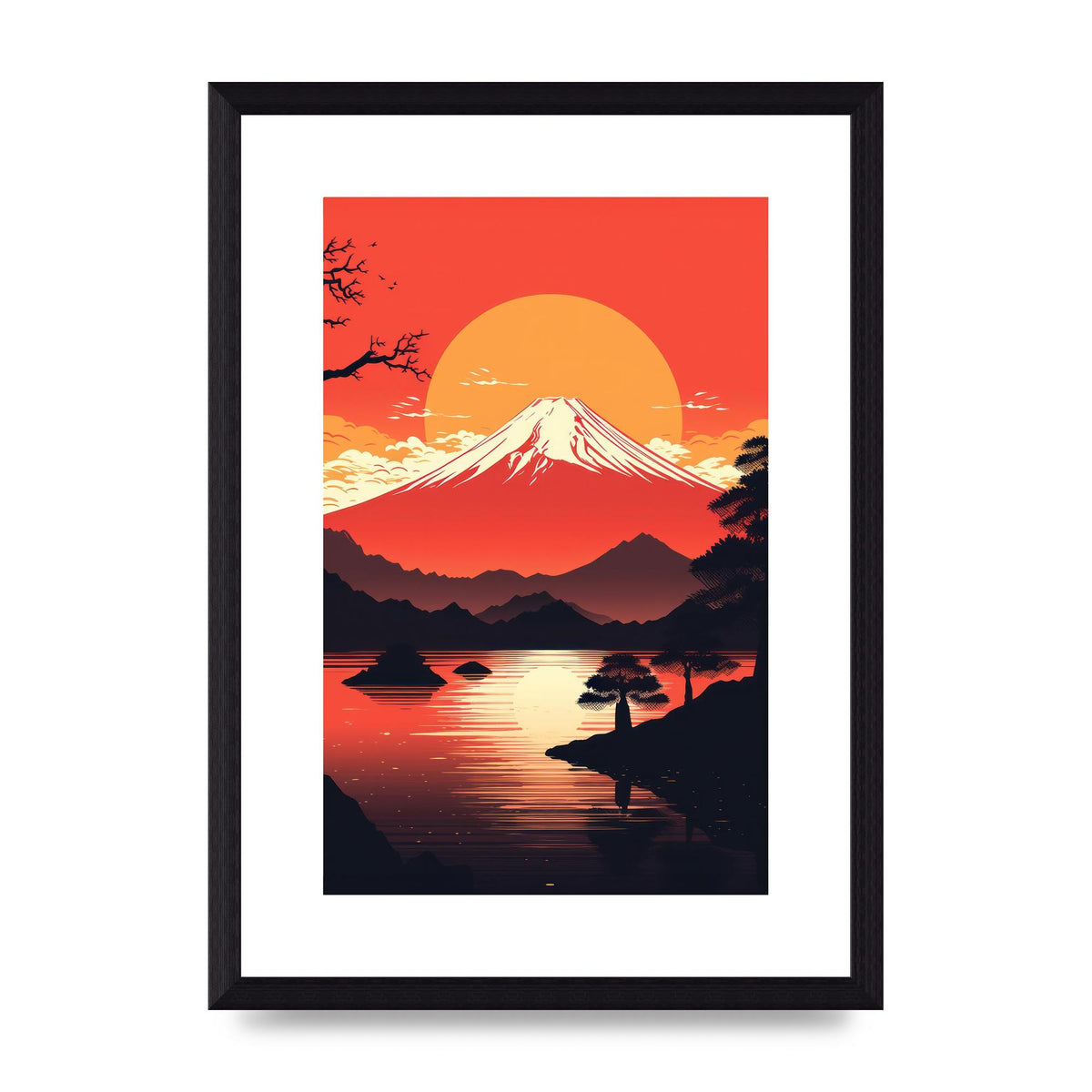 Stark Silhouettes of Mt Fuji at Sunset