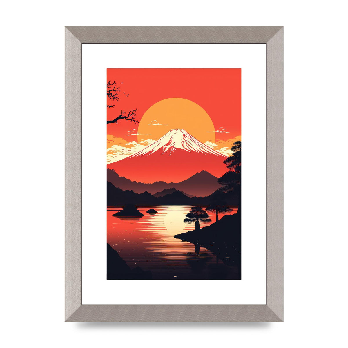 Stark Silhouettes of Mt Fuji at Sunset
