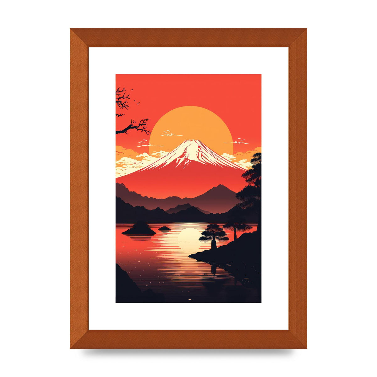 Stark Silhouettes of Mt Fuji at Sunset