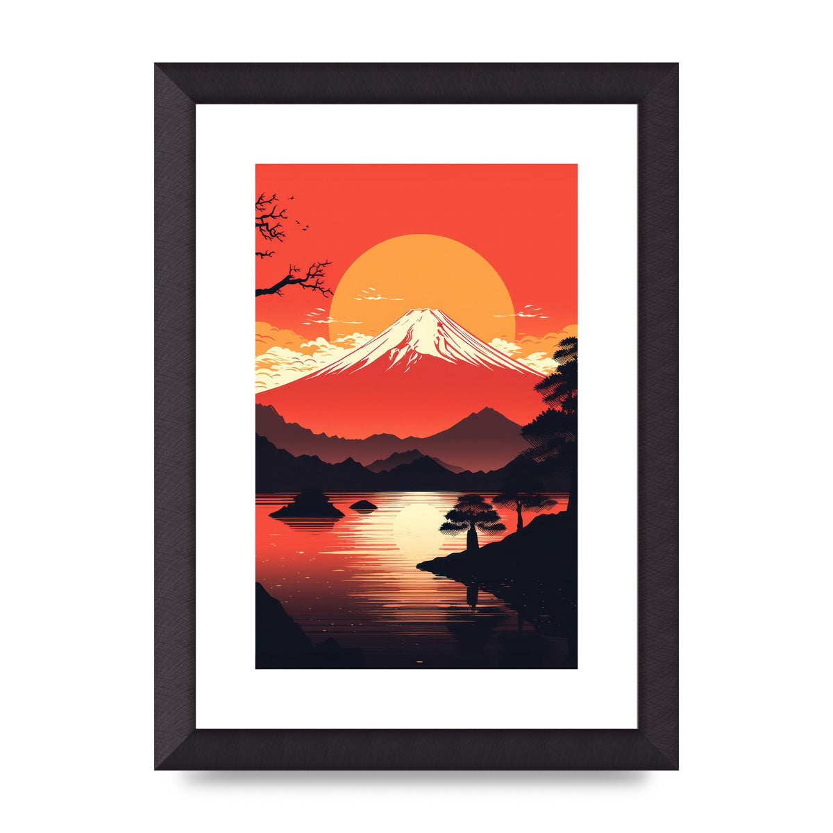Stark Silhouettes of Mt Fuji at Sunset