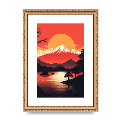 Stark Silhouettes of Mt Fuji at Sunset