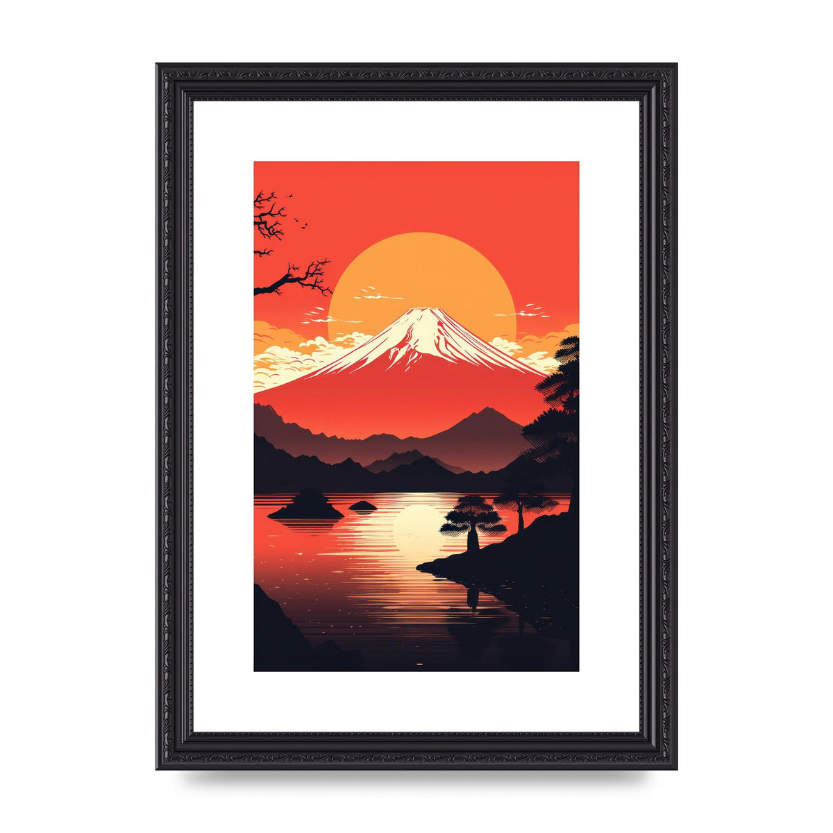 Stark Silhouettes of Mt Fuji at Sunset