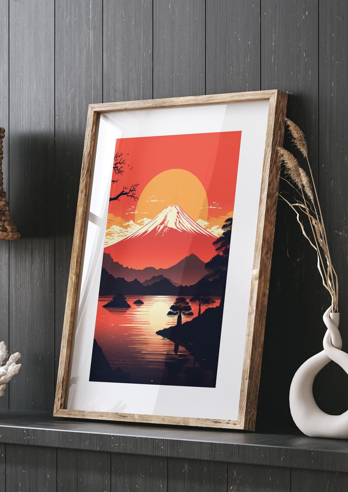 Stark Silhouettes of Mt Fuji at Sunset