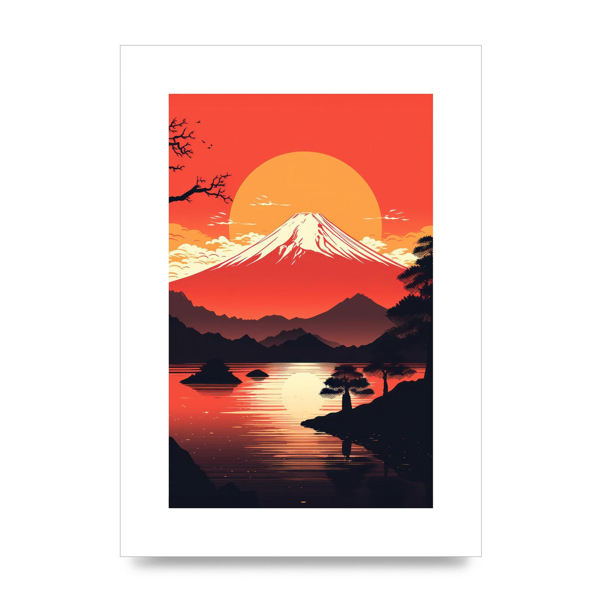 Stark Silhouettes of Mt Fuji at Sunset