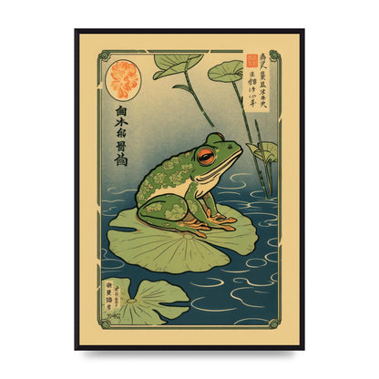 Zen-inspired Art Frog on Lily Pad