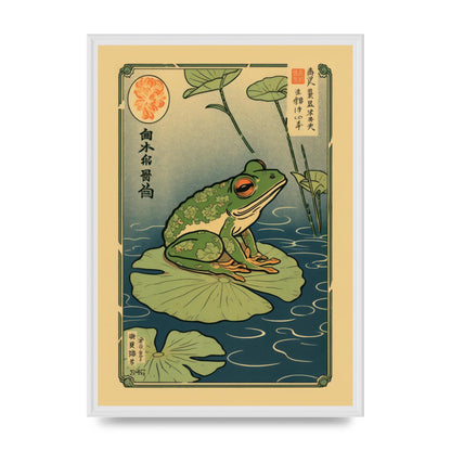 Zen-inspired Art Frog on Lily Pad