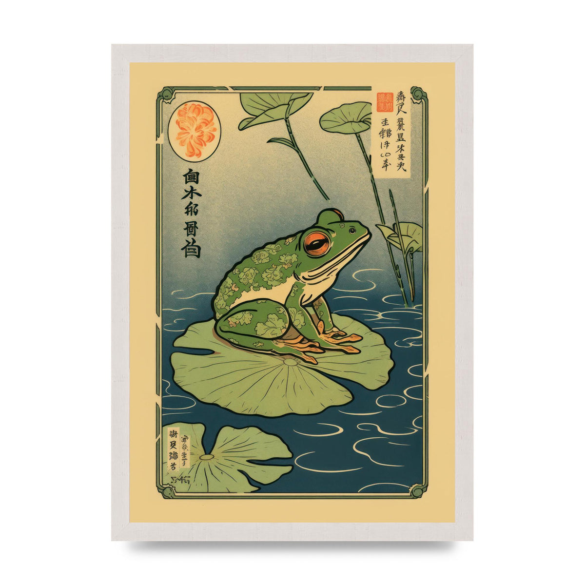 Zen-inspired Art Frog on Lily Pad