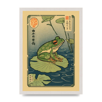 Zen-inspired Art Frog on Lily Pad