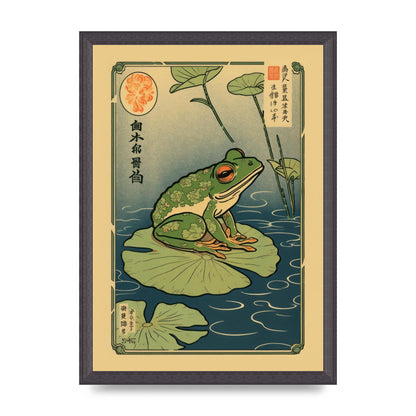 Zen-inspired Art Frog on Lily Pad