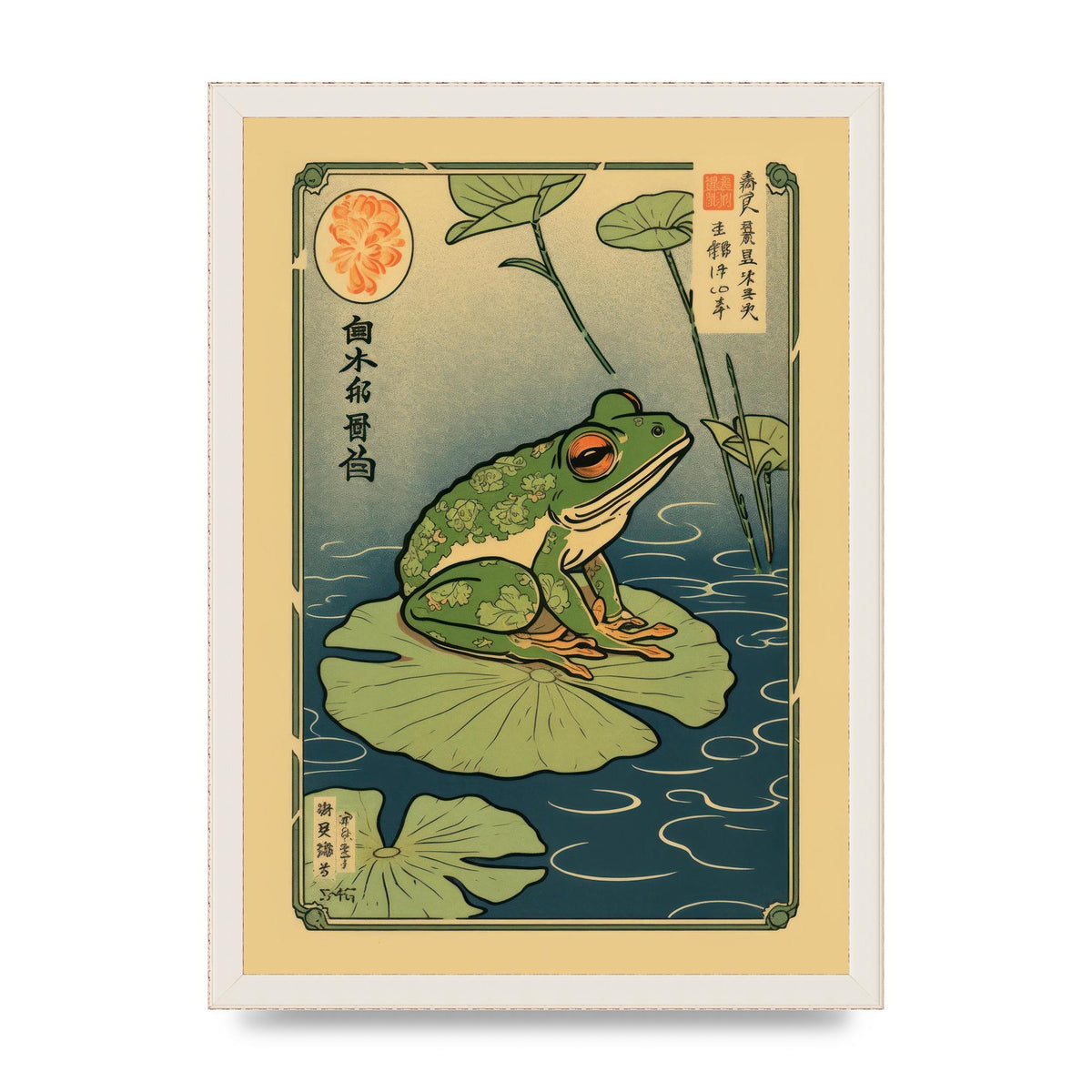 Zen-inspired Art Frog on Lily Pad