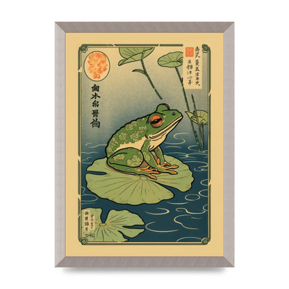 Zen-inspired Art Frog on Lily Pad