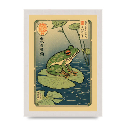 Zen-inspired Art Frog on Lily Pad