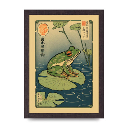 Zen-inspired Art Frog on Lily Pad