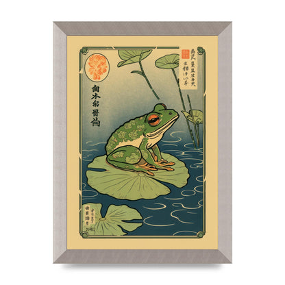 Zen-inspired Art Frog on Lily Pad