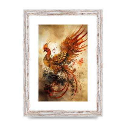 Mystical Phoenix in Sumi-e Ascension