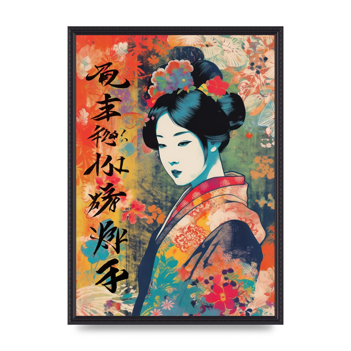 Woman in Kimono Seasonal Transition Print