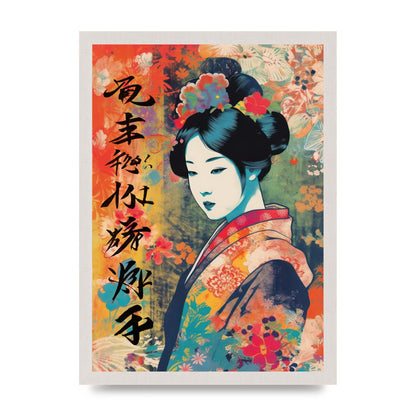 Woman in Kimono Seasonal Transition Print
