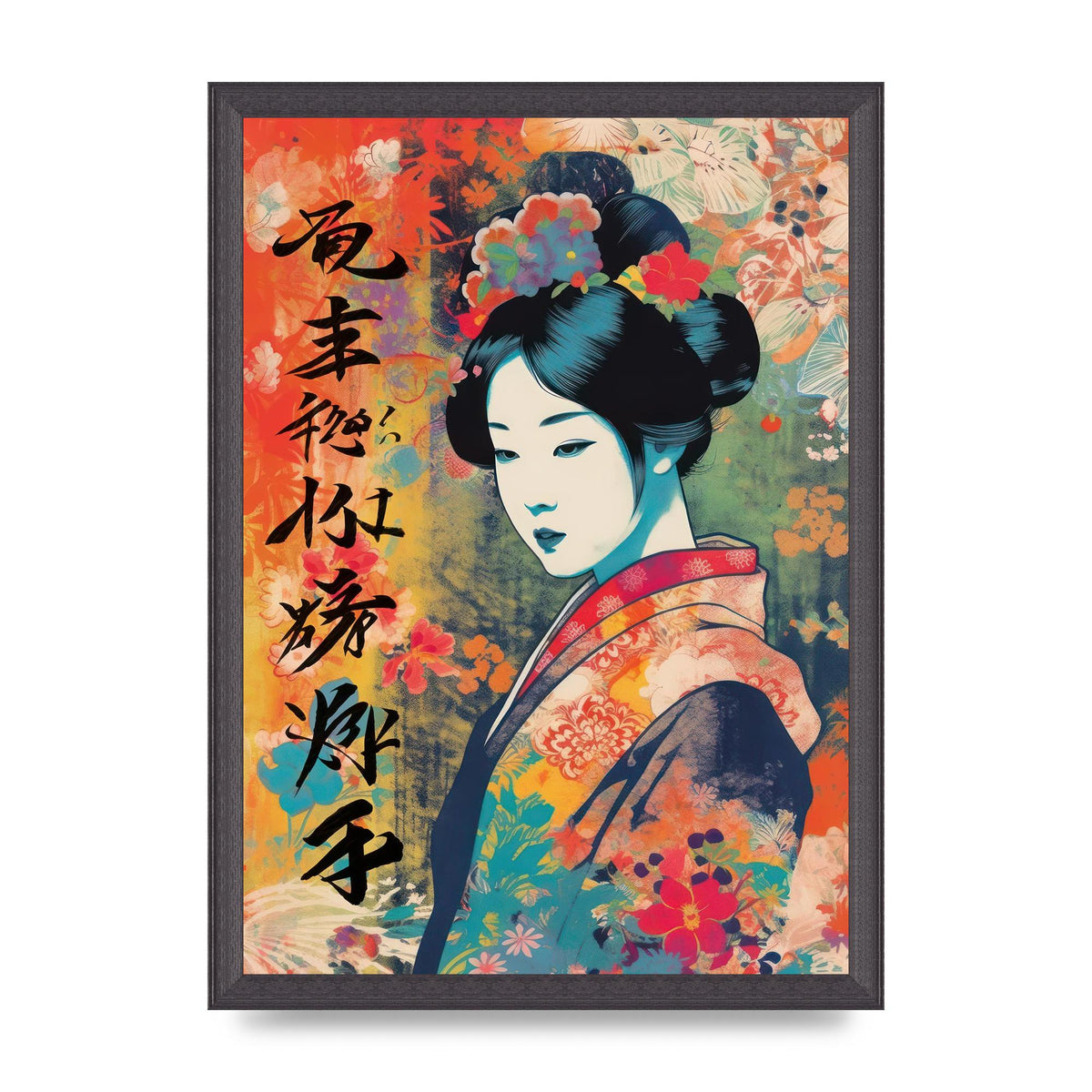 Woman in Kimono Seasonal Transition Print
