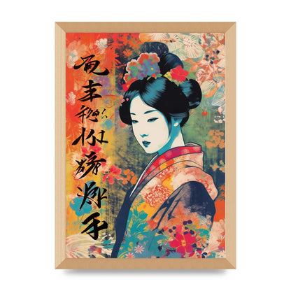 Woman in Kimono Seasonal Transition Print