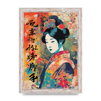Woman in Kimono Seasonal Transition Print
