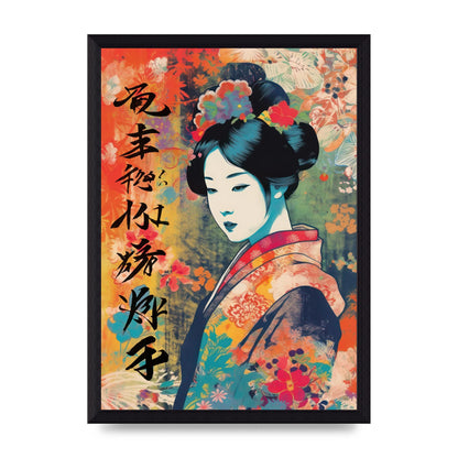 Woman in Kimono Seasonal Transition Print
