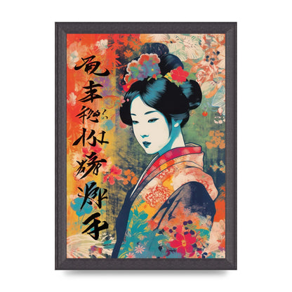 Woman in Kimono Seasonal Transition Print