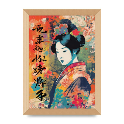 Woman in Kimono Seasonal Transition Print