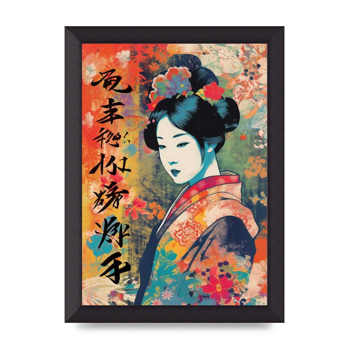 Woman in Kimono Seasonal Transition Print