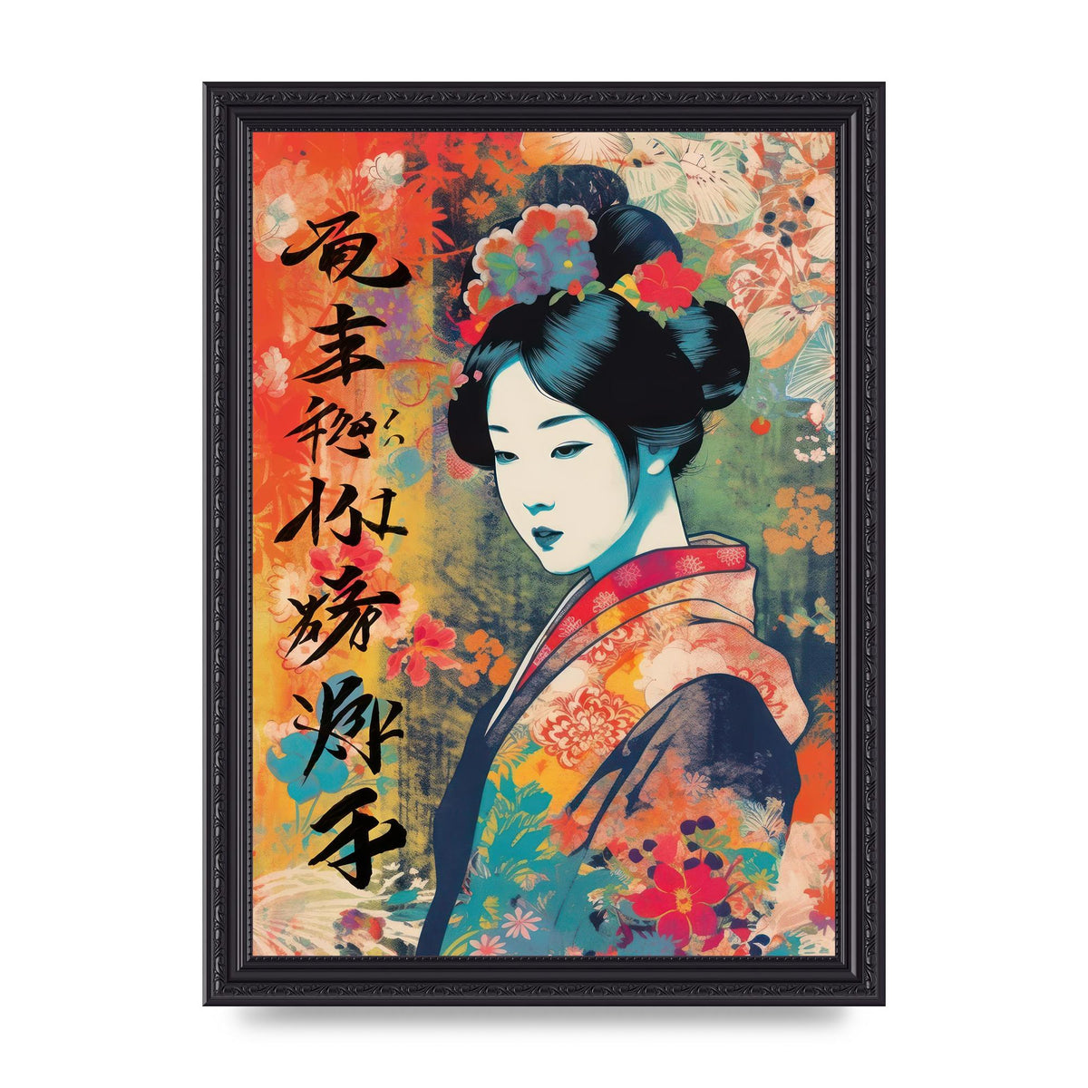 Woman in Kimono Seasonal Transition Print