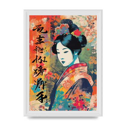 Woman in Kimono Seasonal Transition Print
