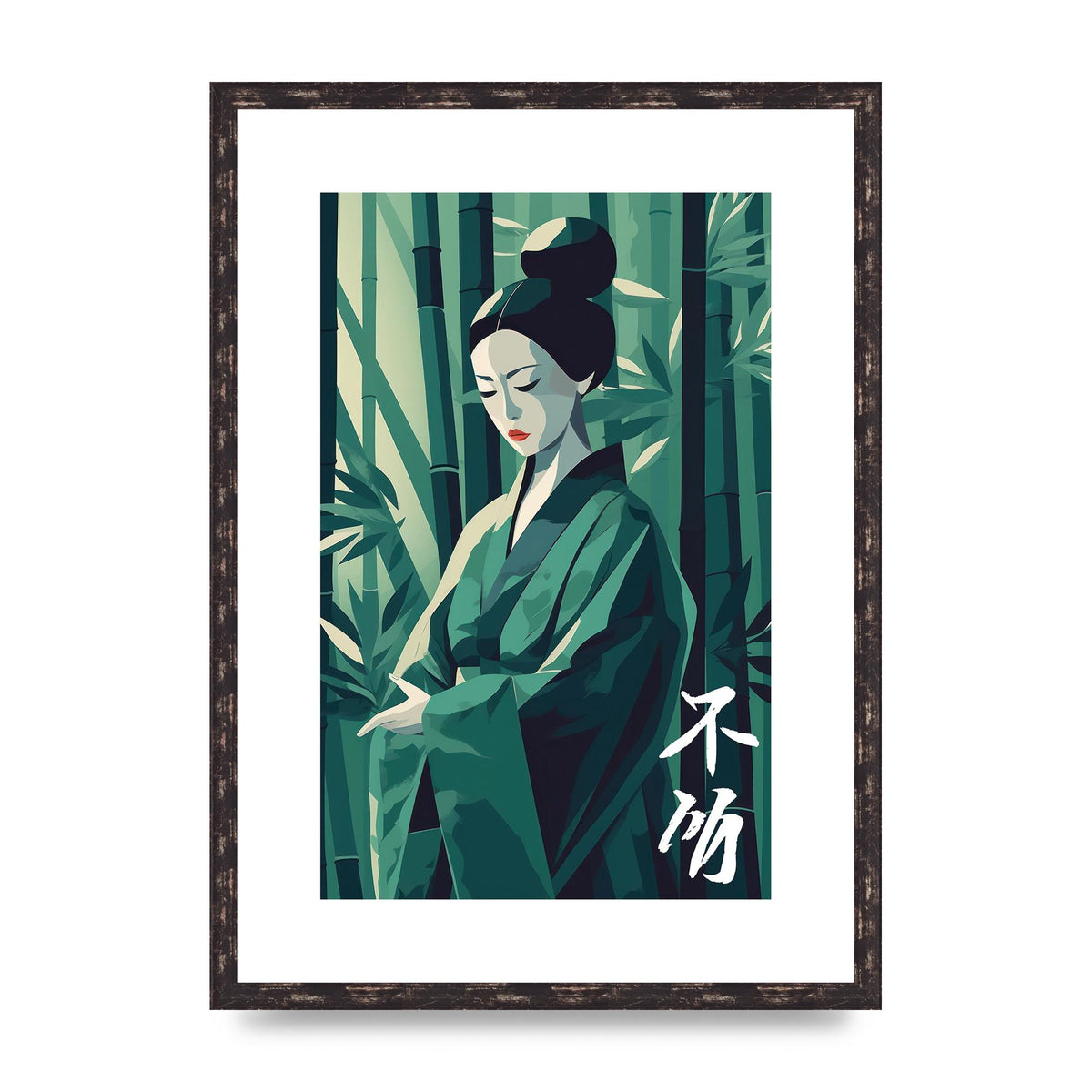 Flat Design Woman with Bamboo Shoots