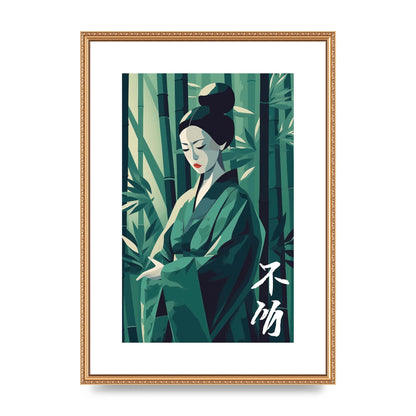 Flat Design Woman with Bamboo Shoots
