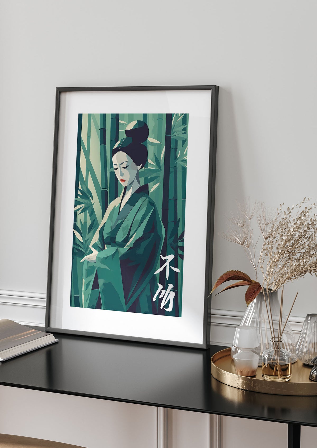 Flat Design Woman with Bamboo Shoots