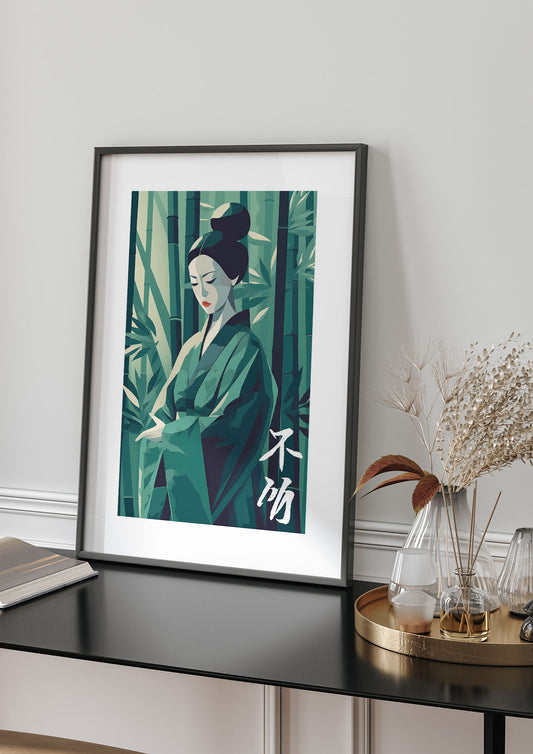 Flat Design Woman with Bamboo Shoots