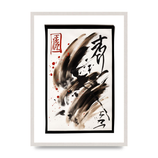 Detailed Traditional Japanese Calligraphy