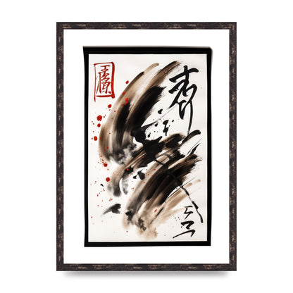 Detailed Traditional Japanese Calligraphy