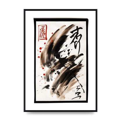 Detailed Traditional Japanese Calligraphy
