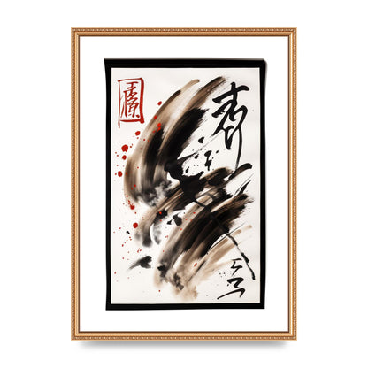 Detailed Traditional Japanese Calligraphy