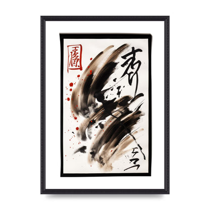 Detailed Traditional Japanese Calligraphy